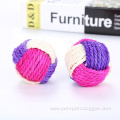 wholesale tricolor woven sisal ball cat toy ball